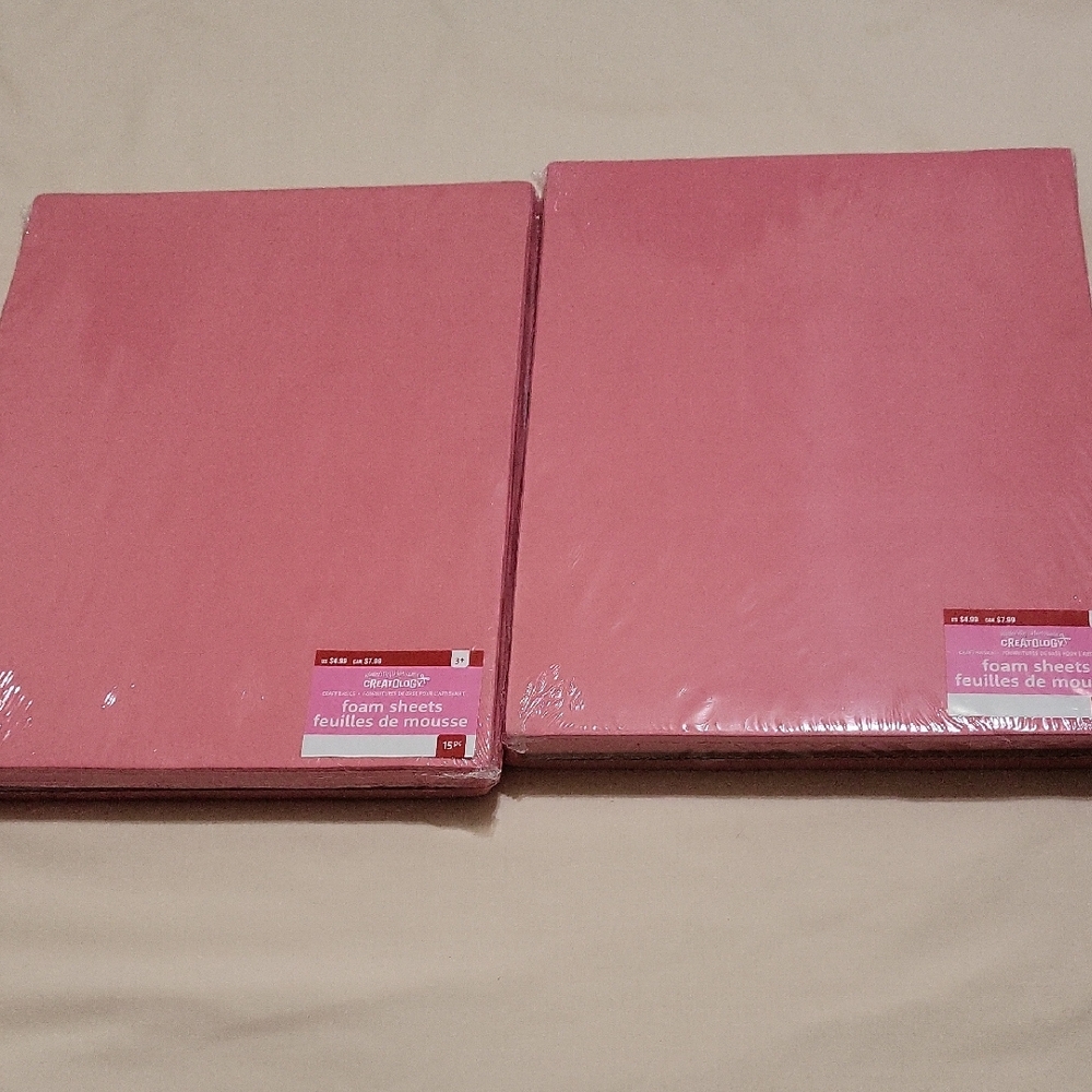 2 Packs Pink Foam Sheets